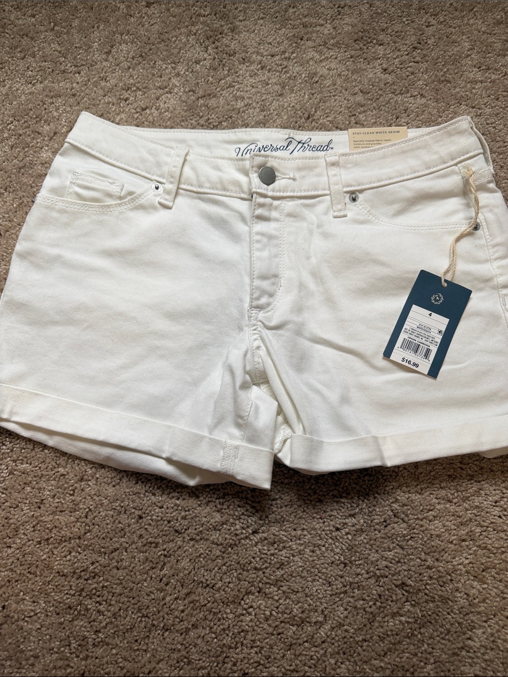 Universal Thread White Cuffed Denim Shorts
